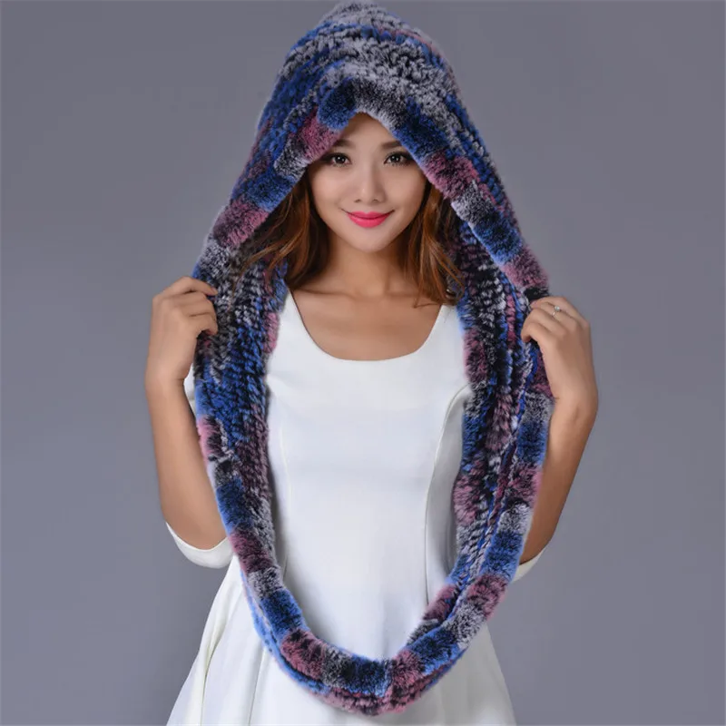 

2019 Fashion New Winter Women's Long Fur Scarf 100% Natural Soft Soft Rabbit Fur Scarf Ladies Warm Knitted Scarf.