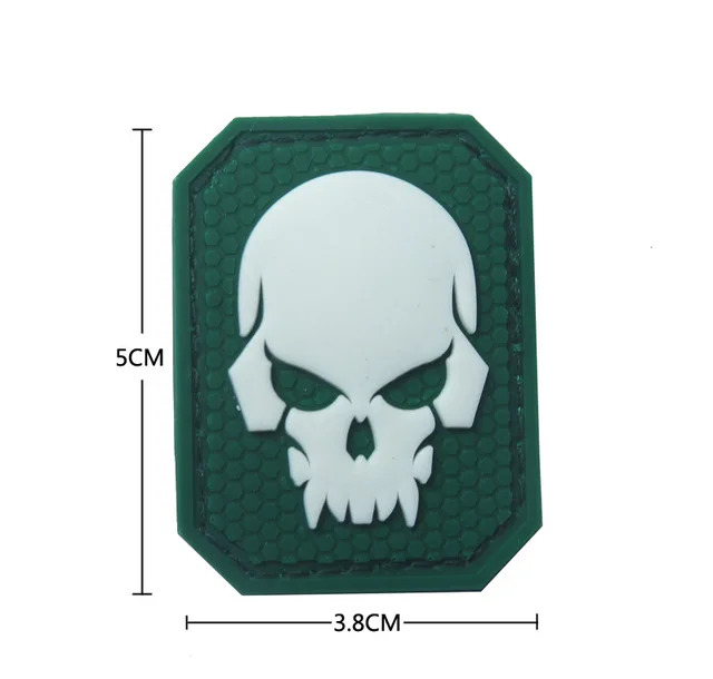 Morale Patches No Knife No Life SKULL PVC 3D Military Tactical Patch badge applique EMBLEM - Цвет: Kill Geen 5 x 3.8cm