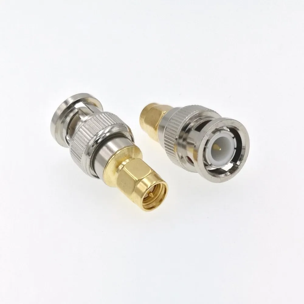 100 шт SMA штекер к BNC Мужской прямой высокочастотный разъем адаптера