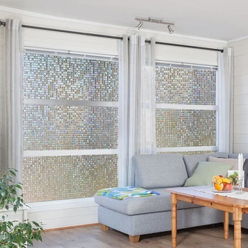 

New 3d Window Glass Film Sticker Stained Anti Uv Self-adhesive Rainbow Sticker Cling Crescent Glass Paste