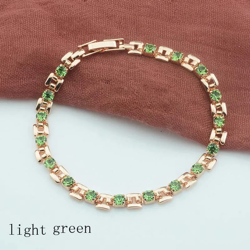 light green 9 цветов для женщин и девушек розовый/зеленый/белый/красный/синий кубический циркон камень браслеты на запястье квадратной формы браслеты - Окраска металла: light green