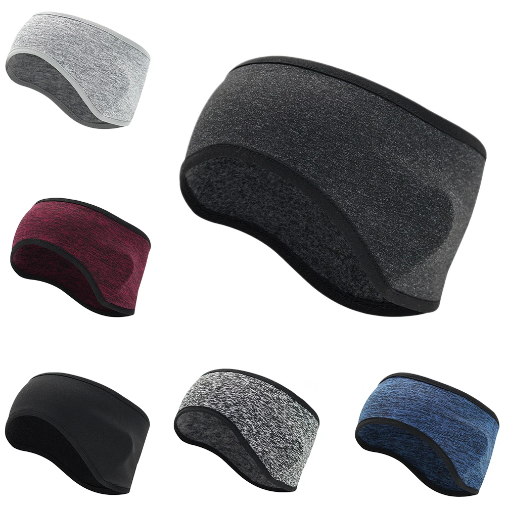 Bandeau De Sports D'hiver Chauffe-oreilles Extensible Doublé En Polaire Pour Homme Et Femme - Pour La Course à Pied, Le Ski, Le Cyclisme - Noir