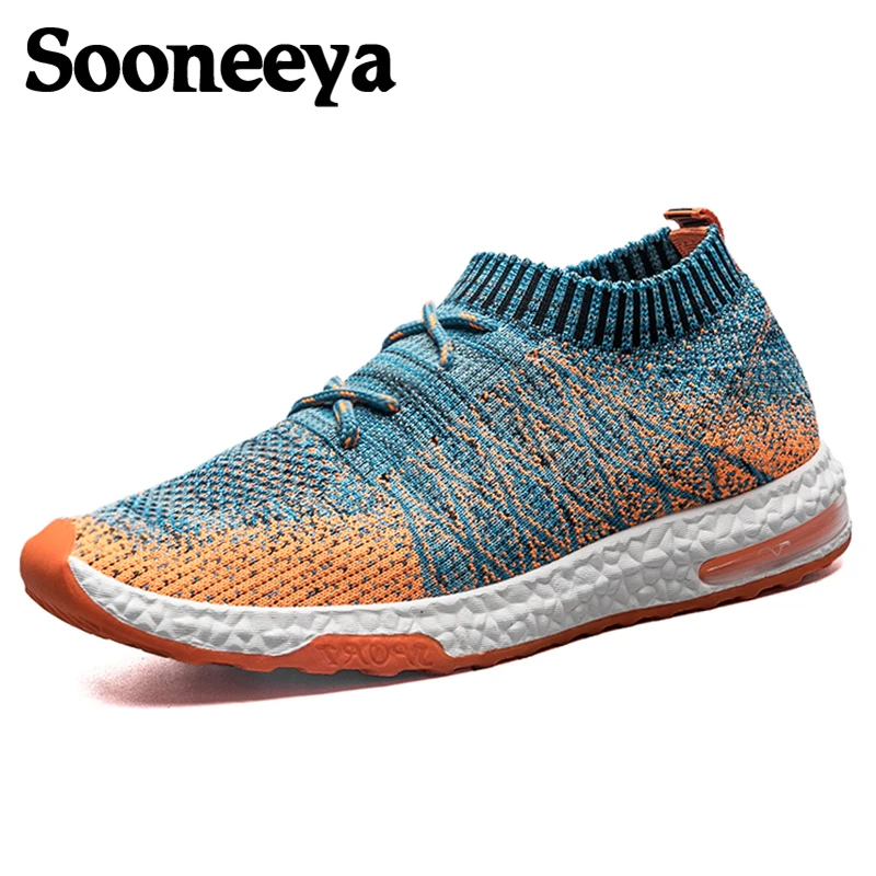 

Sooneeya New Breathable Summer Casual Shoes Men Slip On Male Fashion Footwear Cushion Walking Shoes Mens Colorful Sock Shoes