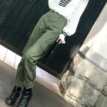 

New Fashion Hip Hop Streetwear Women Cargo Pants High Waist Pockets Trousers Female Safari Style Loose Harem pants Women's pants