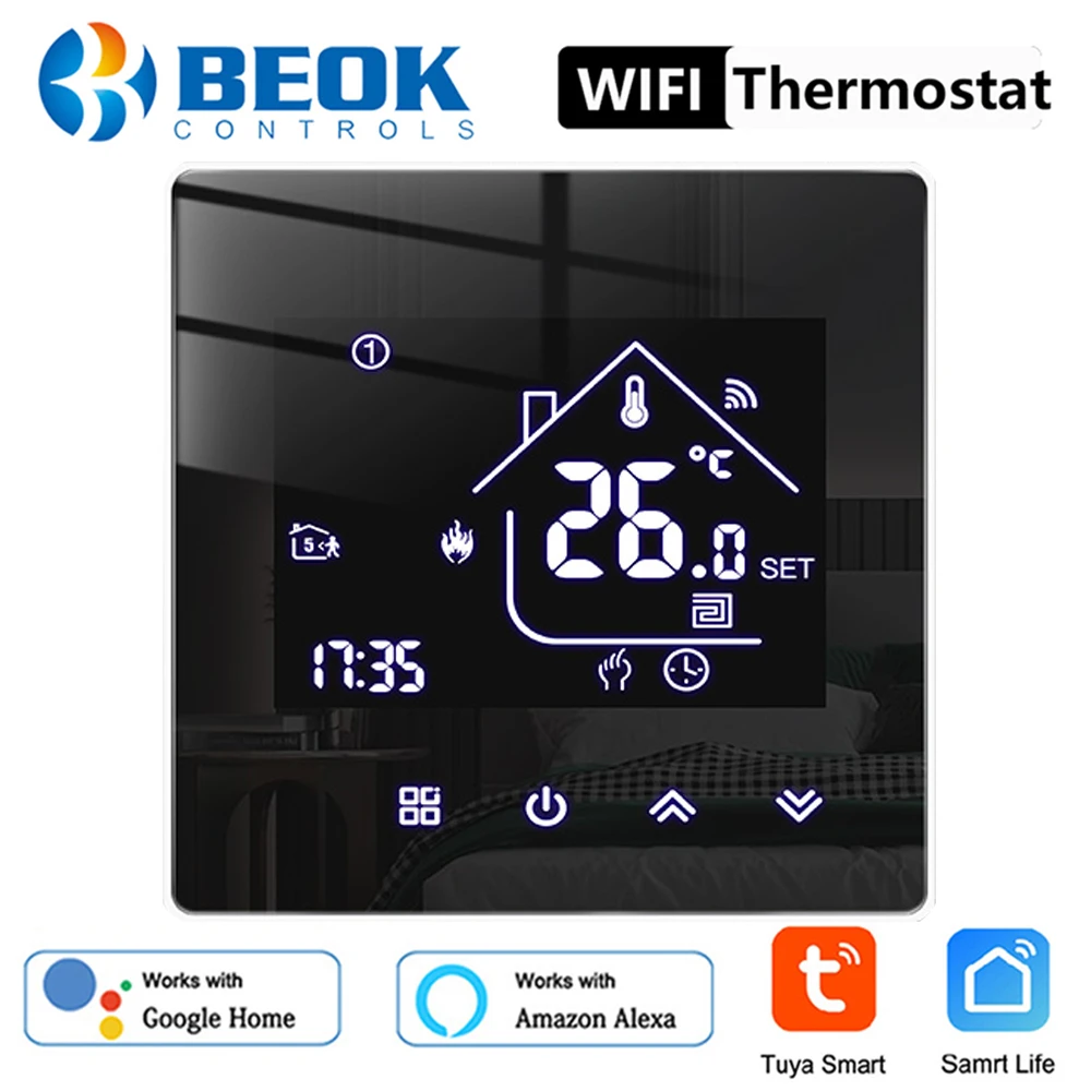 Beok Tuya WIFI терморегулятор для умного дома электрический/водный пол подогрев пола