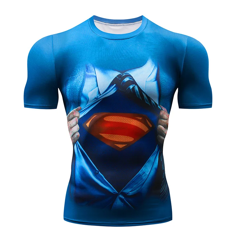 Фитнес компрессионная рубашка Мужская Аниме супергерой Каратель Череп капитан Америк 3D футболка для бега Бодибилдинг колготки футболка Homme