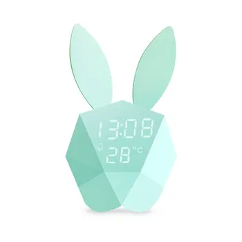 

Rabbit Model Alarm Clock Intelligent Voice Control USB Charging Small Night Light