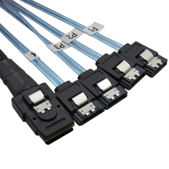 

50cm Mini sas to sata SFF8087 36pin to 4 sata 7 pin reverse connection cable adapter converter cable for chassis backplane