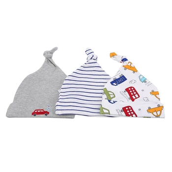 

3pcs/pack Baby Hat Animal Printed Baby Hats & Caps For 0-6 Months Newborn Baby Soft Hat Accessories