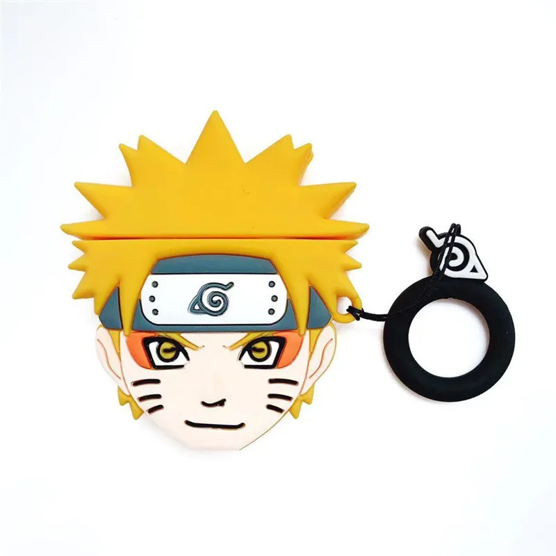 

Anime Naruto Keychain Uzumaki Naruto Keyring Silicone Case For Apple Airpods soft shockproof Cover For New air pod 2 acessorios