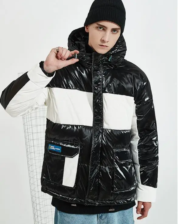 Высококачественная зимняя куртка мужская с капюшоном Толстая теплая парка на утином пуху облегающее пальто в повседневном стиле мужские пальто с множеством карманов