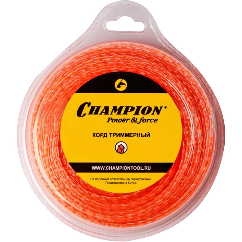 Леска триммерная Champion 3.0мм 25м витой квадрат Twisted Square C7007 | Инструменты