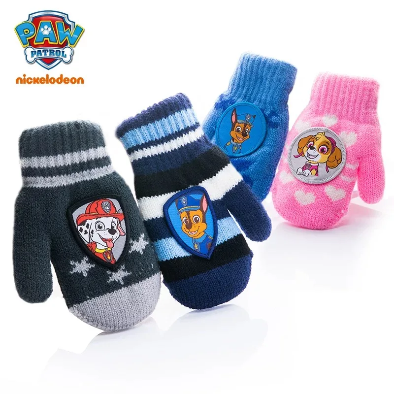 1 пара подлинных Paw перчатки для патрулирования соскальзывающие, тёплые, зимние, плотные, перчатки, Скай, Маршалл и Чейз нескользящей полный палец Перчатки мальчик подарки для девочек