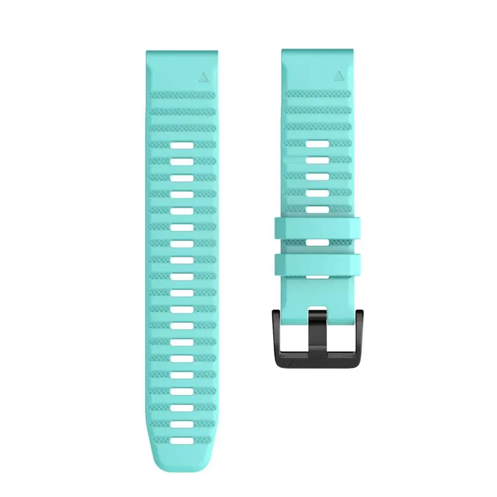 New 26mm 22mm Silicone Wrist Strap for Garmin Fenix 6X 6 Pro Band for Fenix5 5X Plus 3HR Watch Accessoris Easy fit Watchband - Цвет: Teal