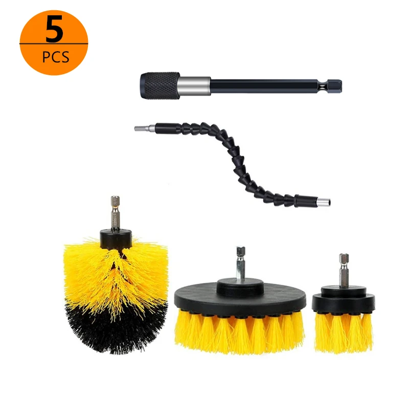 Electric Scrubber Brush Drill Brush Kit Plastic Round Cleaning Brush