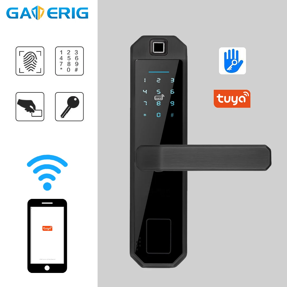 

GATERIG Lock Door Smart Fingerprint Office Security Interlligent Home Door Lock With Emergency Key Smart Lock