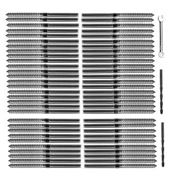 

Right&Left Handed Thread Swage Lag Screw for Wood Post of 1/8inch Cable Railing Deck Railing Hardware Wood Baluster Kit