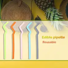 Многоразовые силиконовые изогнутая соломинка смузи сок вода питьевой соломинки простые и благородные Экономичные нетоксичные для бар Вечерние