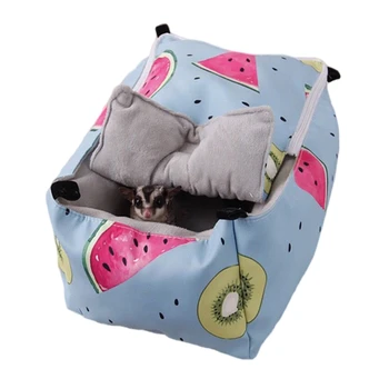 

Winter Warm Hamster Bed Habitat Sugar Glider Squirrel Hanging Cave Sleeping Bed House Snuggle Nest Toy for Small Animal Mice Rat