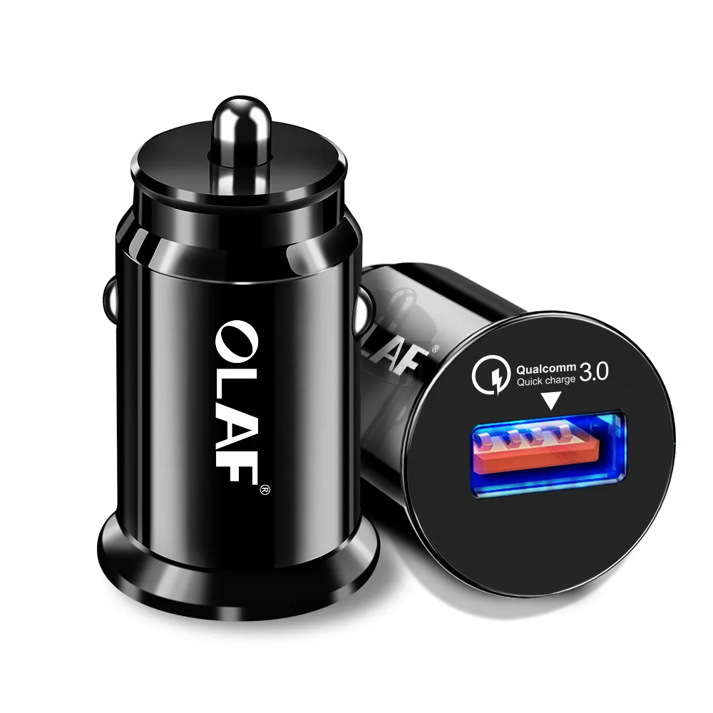 OLAF QC 3,0 мини USB Автомобильное зарядное устройство для iPhone samsung Xiaomi huawei 5V 3A Быстрая зарядка 3,0 Автомобильное зарядное устройство адаптер