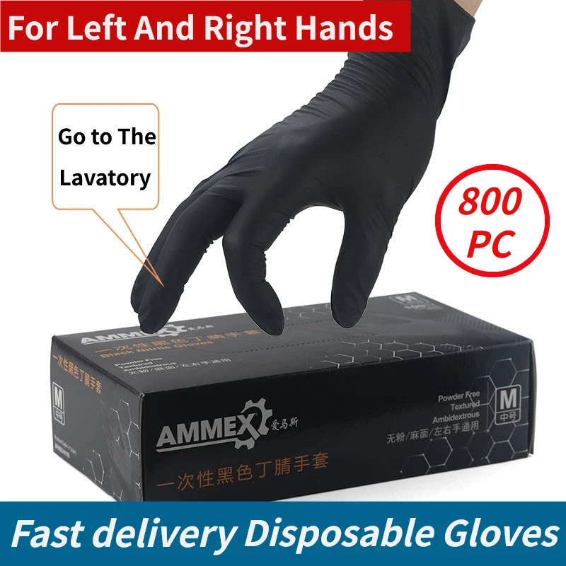 100/800PC Nitrile Disposable Gloves Waterproof Powder Free Latex For Household Kitchen Laboratory Cleaning | Дом и сад