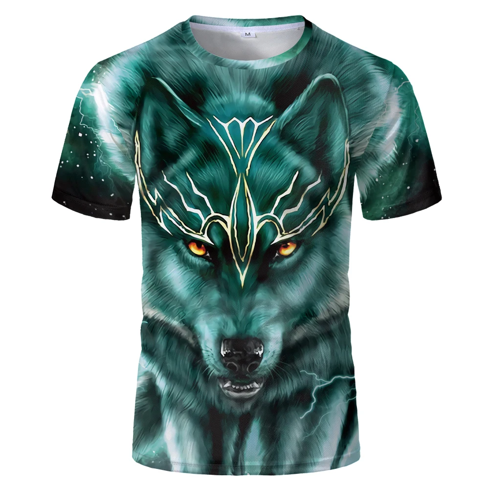 

2019 Newest Wolf Breathable 3d Print Animal Cool Funny T-shirt Men Short Sleeve Tops Male T Shirt Fashion With Tshirt