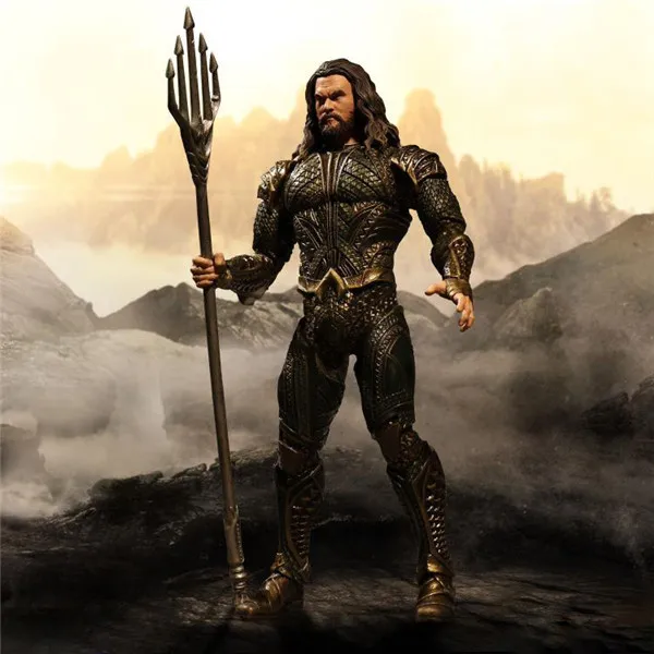 Аниме 20 см Лига Справедливости Aquaman Atlantis Trident of Neptune 6 дюймов Commoner подвижная ПВХ