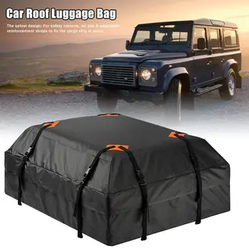 

1PC Car Roof Bag Cargo Carrier 15 Cubic Feet Waterproof Rooftop Cargo Carrier With 8 Reinforced Straps