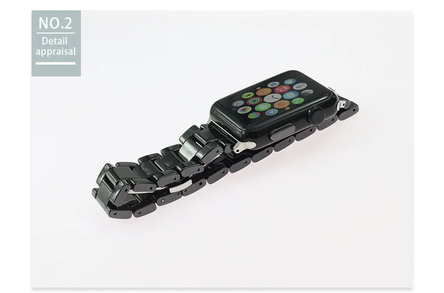 Высокое качество черный и белый керамический ремешок для Apple Iwatch Series5 2 3 4 38 40 42 44 мм часы браслет ремень Ремешки для наручных часов мода