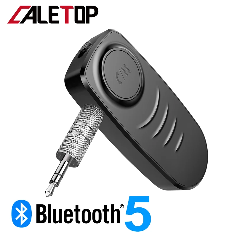 

CALETOP Bluetooth 5.0 Receiver 3.5MM Jack AUX Audio Wireless Adapter for Speaker Headphone Car Kit with AUX Port Volume Control