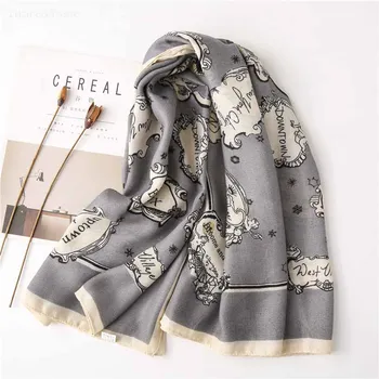 

Cute little sheep grey plain big square scarf femme foulard gift cotton hemp soft scarf shawl female headband kerchief muffler