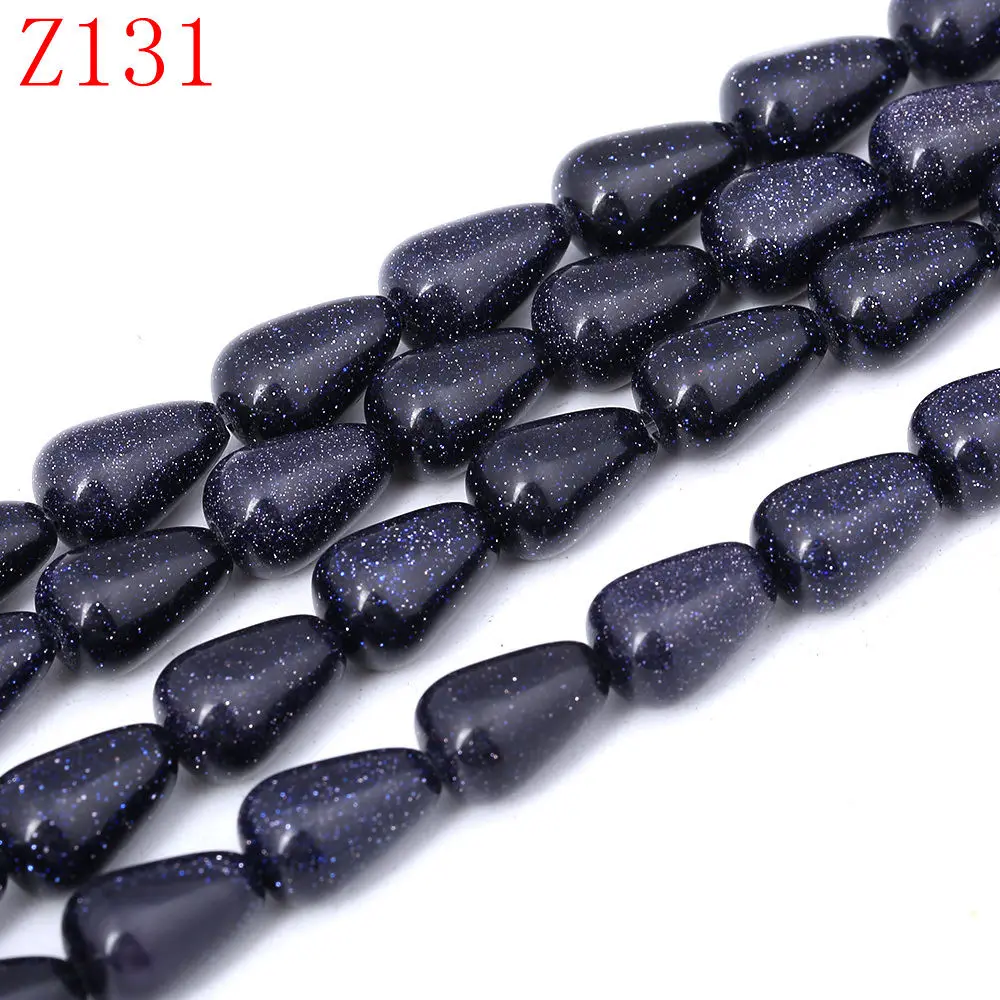 Blue sandstone Yumten груша Топаз бисера 10 мм* 14 мм Природный Оникс Роза кварц яшма радуга бусины ручной работы ювелирные изделия ожерелье Браслеты DIY - Цвет: Blue sandstone