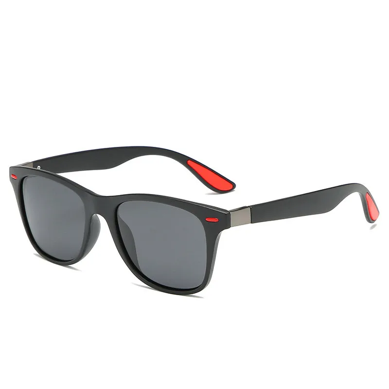 black red grey XojoX, классические модные квадратные поляризованные солнцезащитные очки для мужчин и женщин, очки для вождения, уличные очки, UV400 - Цвет линз: black red grey