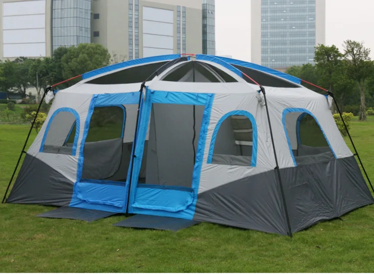 10-12 человек кемпинговые палатки две спальни альпинистские палатки Водонепроницаемый двухслойный предотвратить окунь в палатке Открытый Туризм пляж путешествия