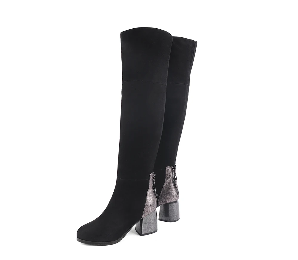 SOPHITNA/модные женские ботинки новые зимние сапоги выше колена Из Высококачественной овечьей шерсти с круглым носком на молнии; трендовые ботинки; SC218
