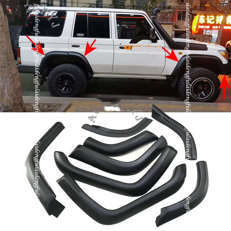 8pcs Black Fender Flares Wheel Arches Wide For Toyota Land Cruiser LC70