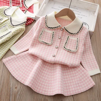 

spring Autumn Winter Baby Dress Warm Leopard print Long-Sleeve knit Dress Kids Clothes Children Dresses For 1-6y Toddler baby