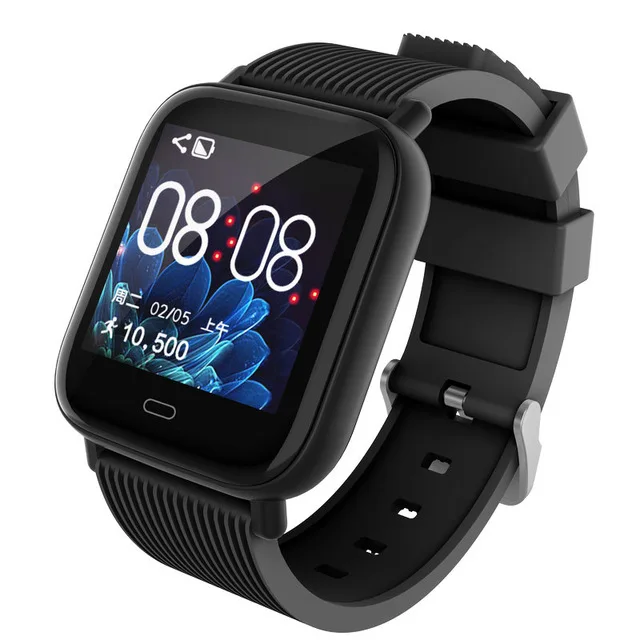 cheap 2020 New Q9 black square smart bracelet heart rate information reminder display name number