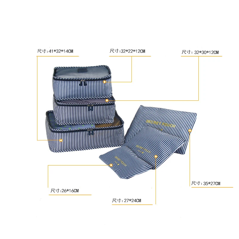 New 6 Pcs Travel Storage Bag Set For Clothes Organizer Tidy Closet Bag For Suitcase Travel Organizer Bag Case Shoes Bucket Bag