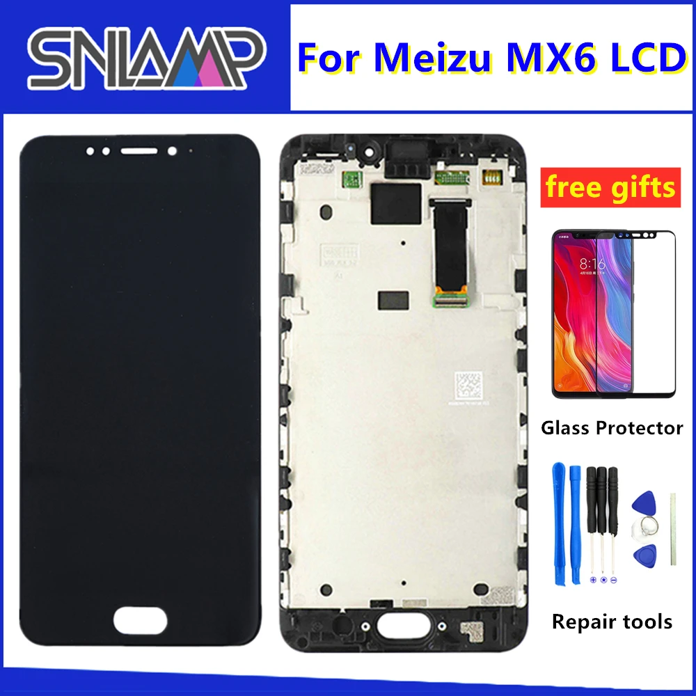 

Tested For 5.5'' Meizu MX6 LCD Screen Display With Frame+Touch Screen Panel Digitizer For Meizu MX6 Display Frame Assembly