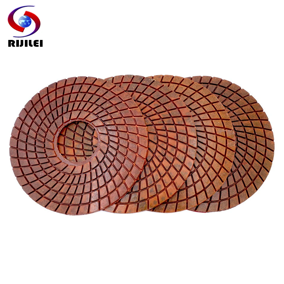 RIJILEI 4PCS Longer Life 6Inch Diamond Copper Polishing Pad for Wet Polishing And Grinding Concrete Floor Marble Granite Stone rijilei 7pcs set 4 inch diamond polishing pads for concrete floor marble thicknees 6mm wet grinding discs polishing stone lw03