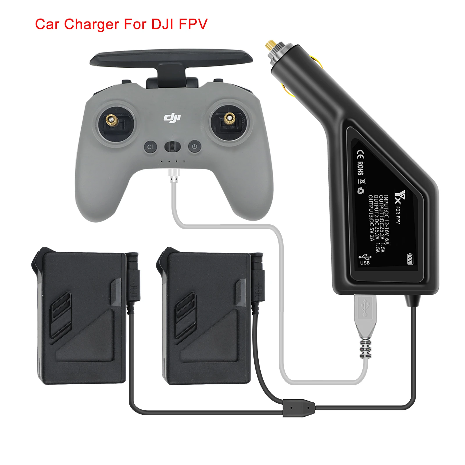 3 in 1 Battery Controller Car Charger Hub for DJI Mavic mini 2 Drone Accessories