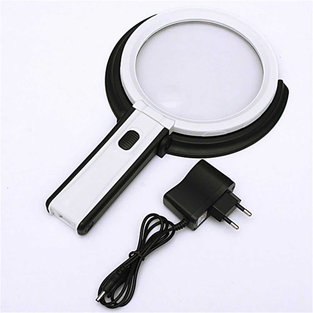 

Working Tool Table Lamp Desk Folding Durable Magnifying Glass Portable 1.8X 5X Magnifier Lamp Dual Purpose Useful 12 LED