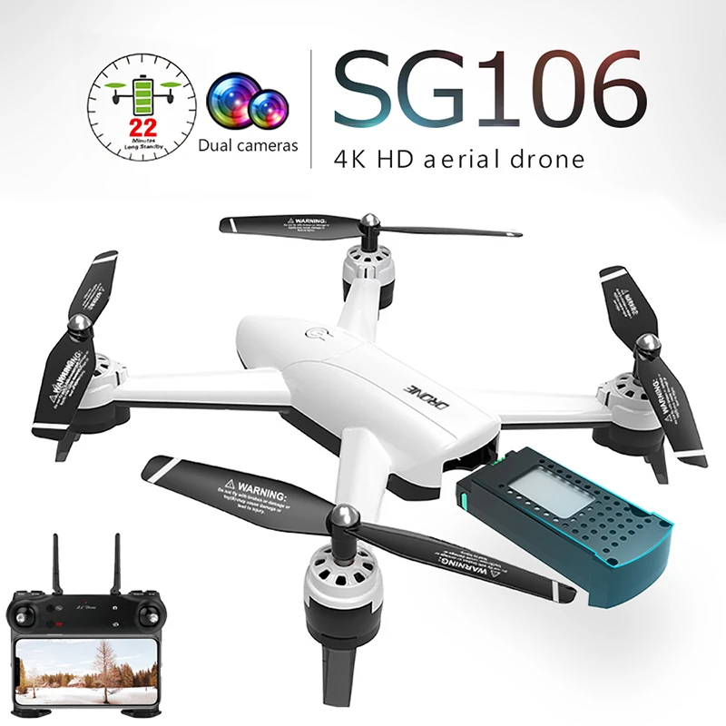 SG106 RC 드론 4K HD 듀얼 카메라 와이파이 FPV 22 분 쿼드콥터 광학..