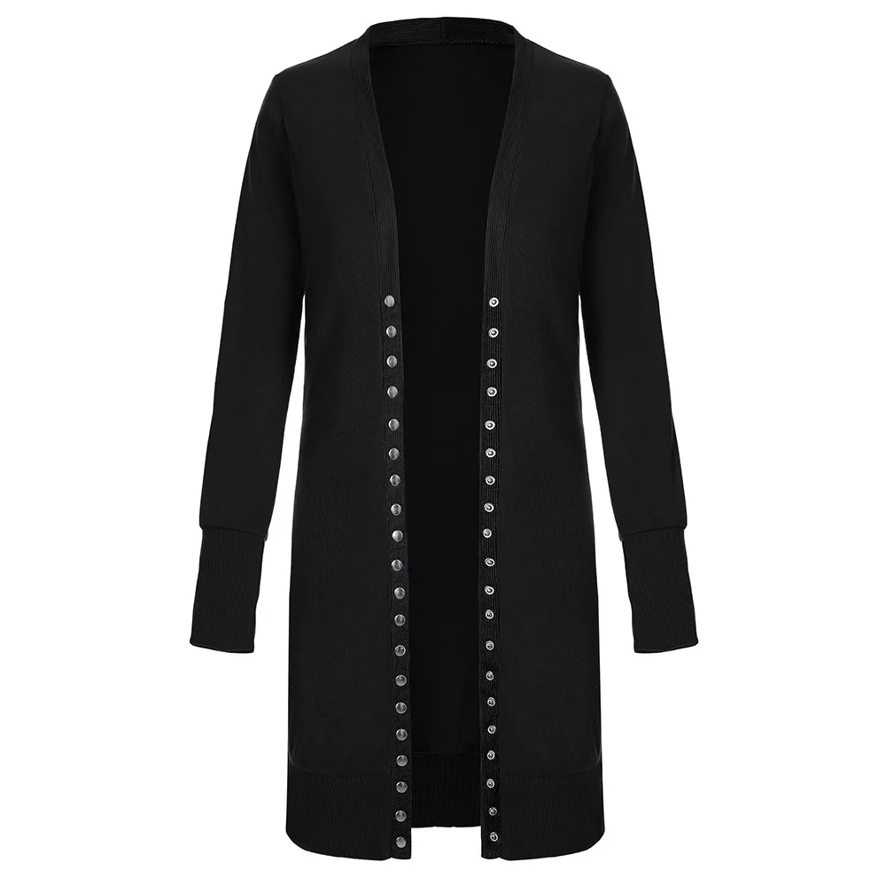 The new ms autumn render joker cardigan long-sleeved jacket unlined upper garment of rivet sexy fashion