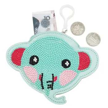 

DIY Creative Special Shaped Diamond Painting Wallet Storage Bag Cartoon Elephant Dog Money Coin Purse Female Girls Kids Gift
