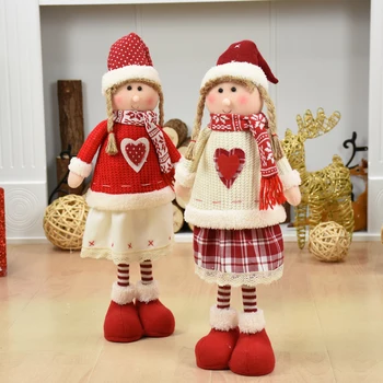 

Christmas Ornaments Cute Female Doll High-end Navidad Home Christmas Tree Ornaments Long Braid Girl 2021 New Year Decoration