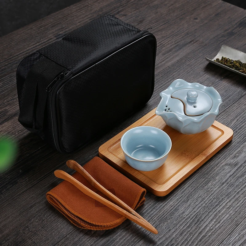 Керамическая быстрая чашка, горшок, чашка лотоса ручной захват горшок чайный набор кунг-фу Портативный Путешествия Чайный набор чай чайник