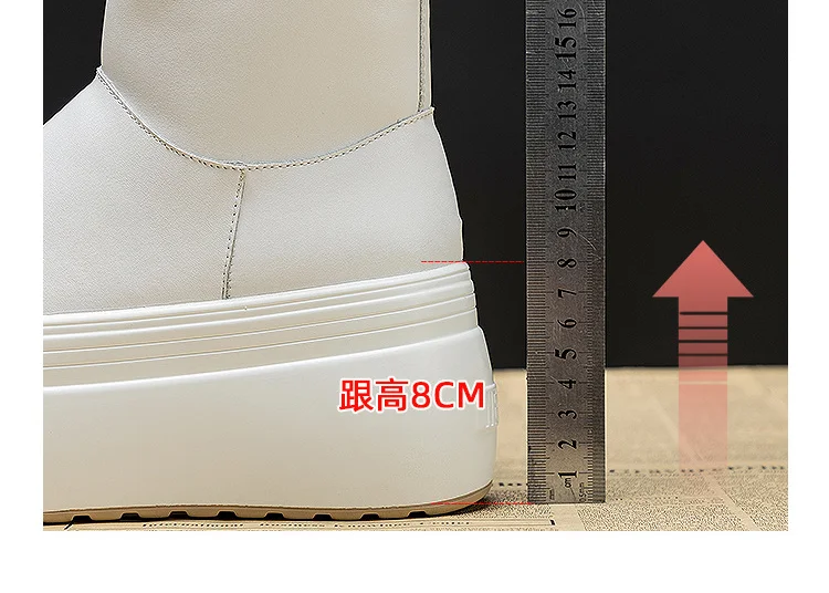 8cm Warm Microfiber Leather Women Boots - true deals club