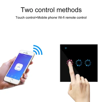 

Wifi Touch Switch 1/2/3 Gang Samrt Switch Panel Wireless Intelligence Timing & Remote Control APP Work with Alexa Google Home